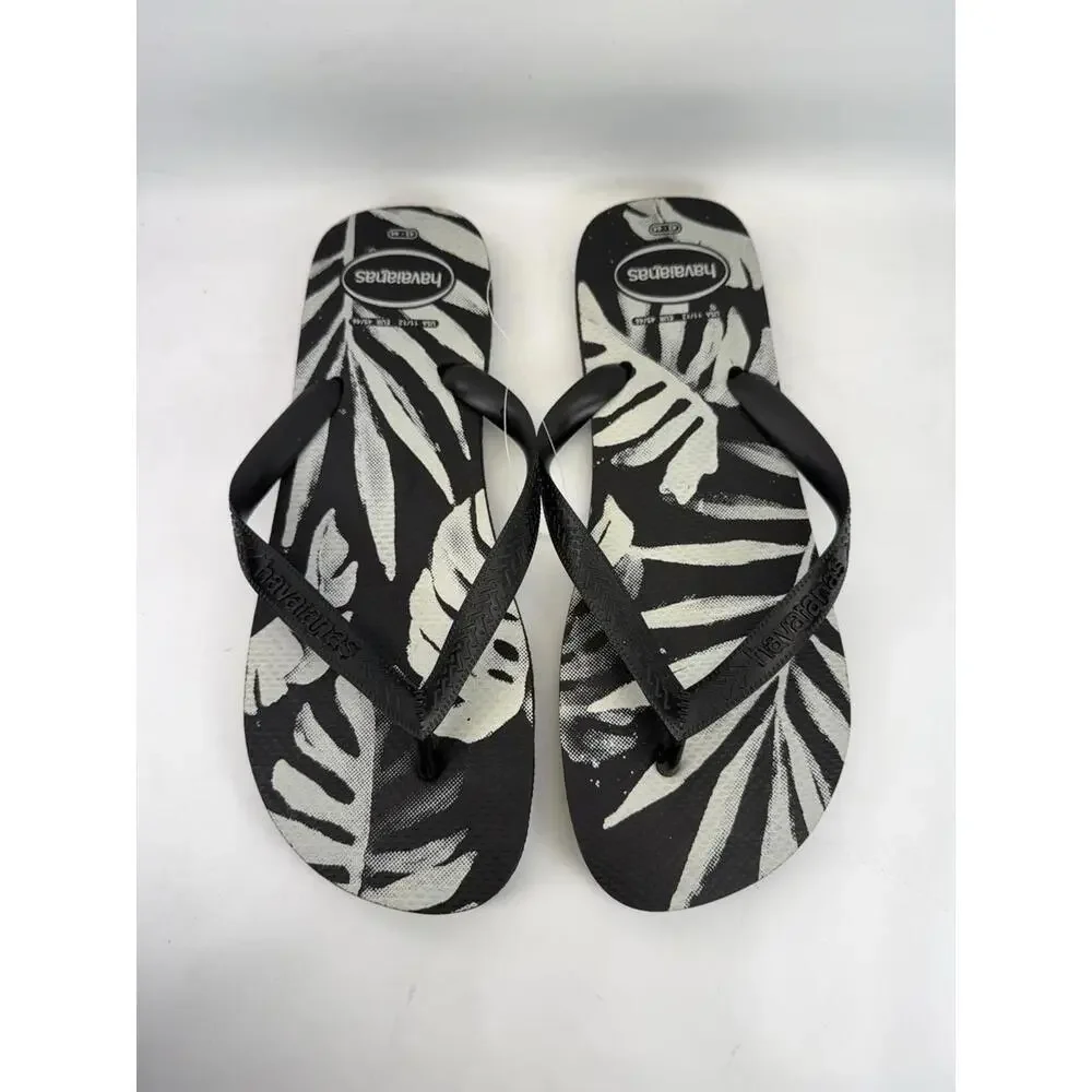 Havaianas Men’s Aloha Flip Flops Rubber Brazil Tropical Print US 10–11